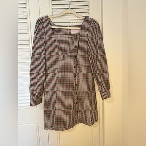 Gal Meets Glam Checkered Mini Dress - Black and White